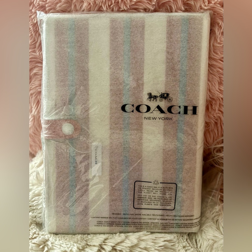 NEW Coach Coated Canvas Chalk Multi Stripe Notebook Journal Diary Agenda - Picture 9 of 15